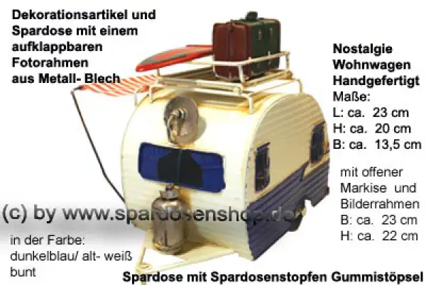 Nostalgie Wohnwagen dunkelblau E Nostalgie Wohnwagen dunkelblau E
